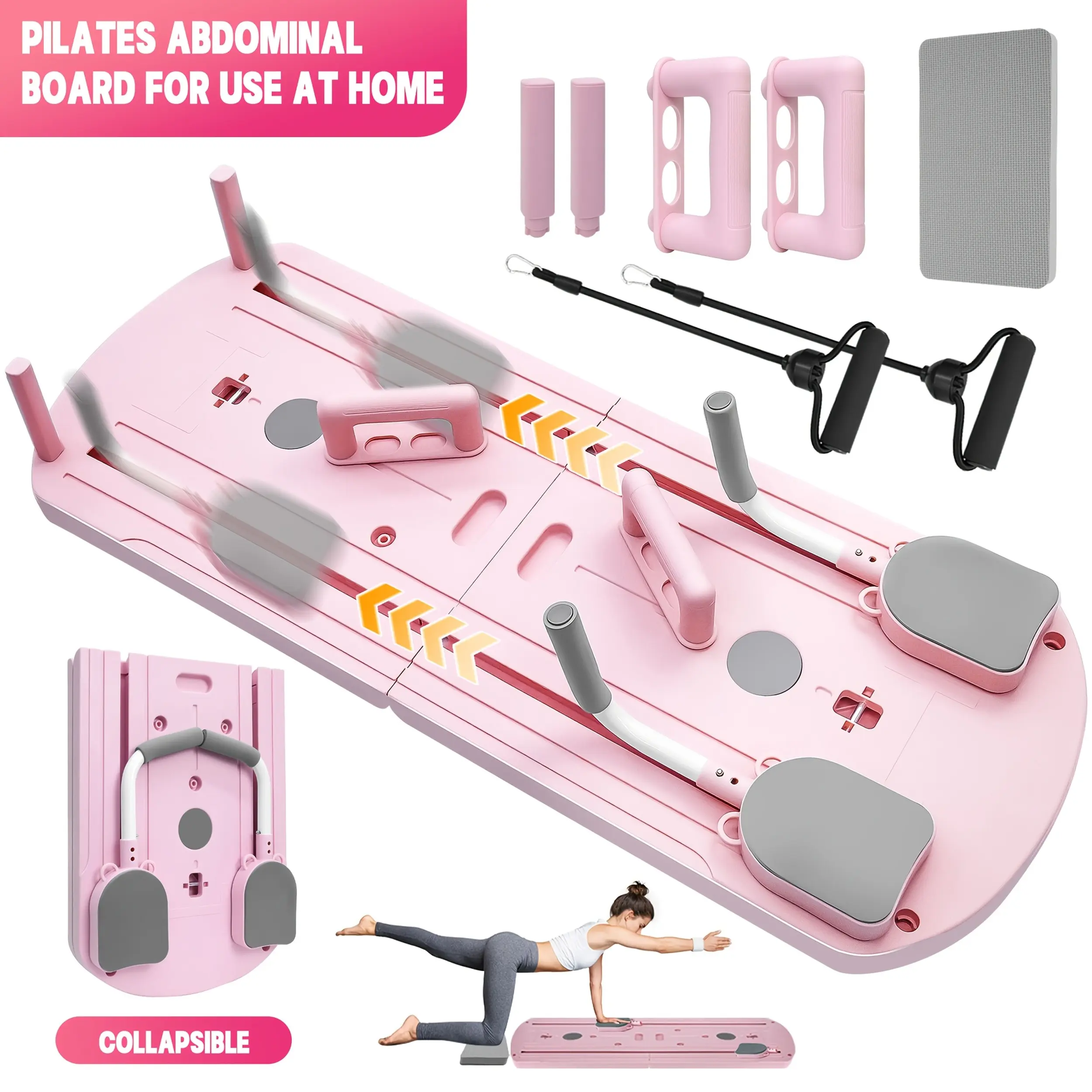 Pilates Yoga Board - 8-in-1 Multi-Functional Foldable Pilates Board, 24