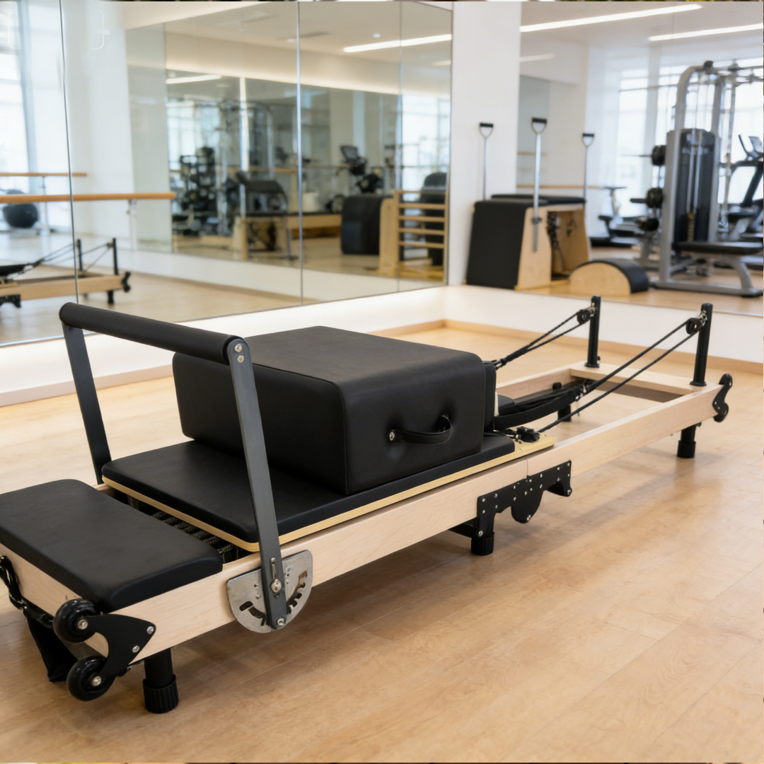 Pilates & Yoga With Harna - Multifunctional Foldable Maple Pilates Reformer, Portable