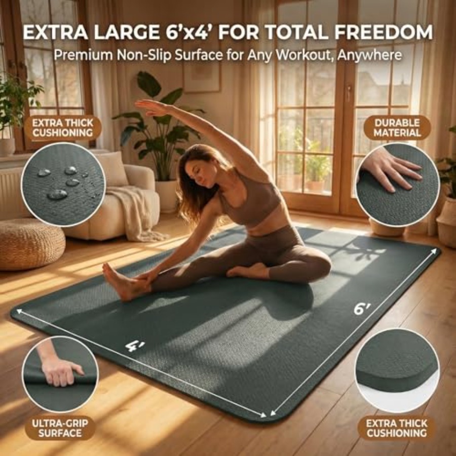 Large Yoga Mat 6'x 4'72x 481/4 - Pilates X Yoga recension och pris