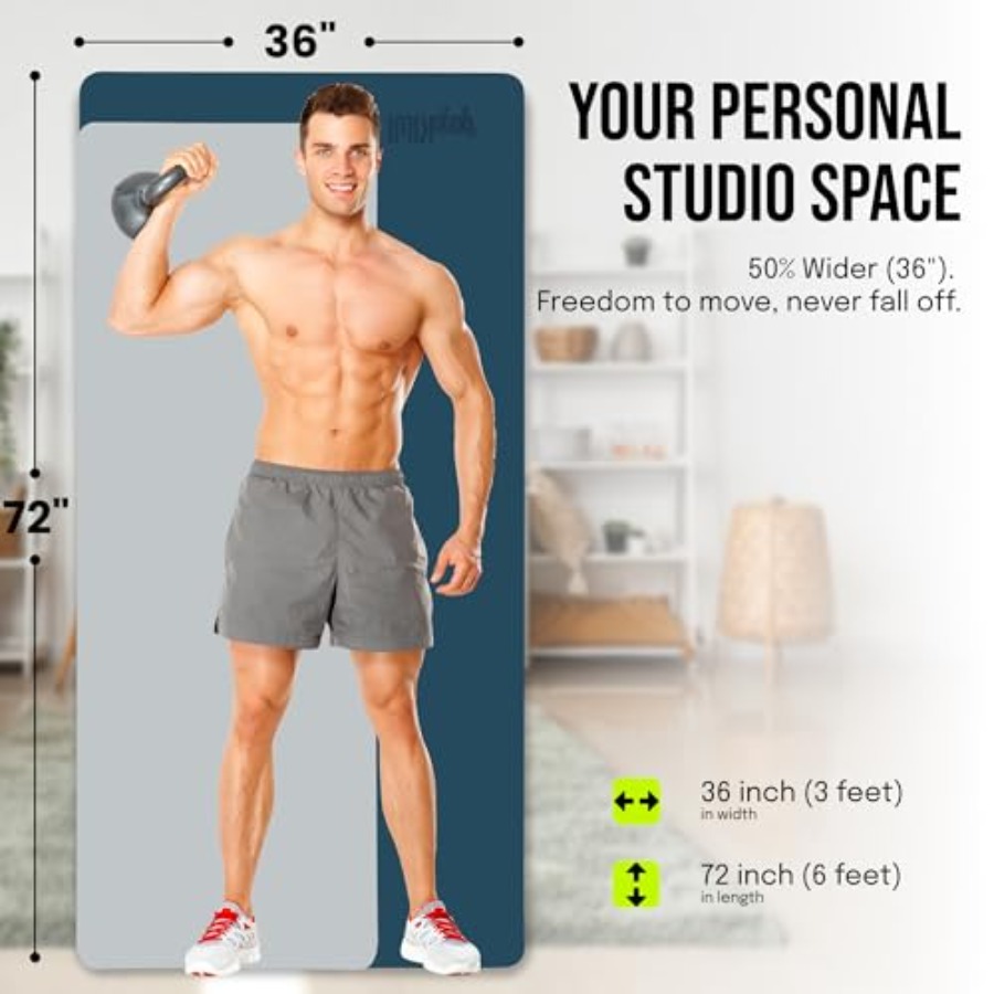 Extra Wide Yoga Mat for Men Wo - Pilates X Yoga recension och pris